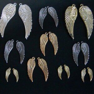 Wings Earring Necklace Charm Pendant Angel Feather